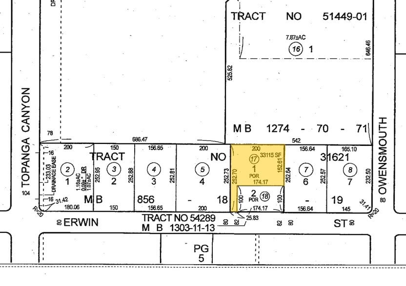 21747 Erwin St, Woodland Hills, CA for sale - Plat Map - Image 2 of 8