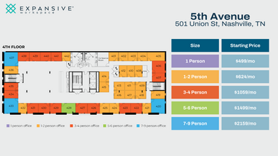 501 Union St, Nashville, TN à louer Plan d  tage- Image 1 de 6