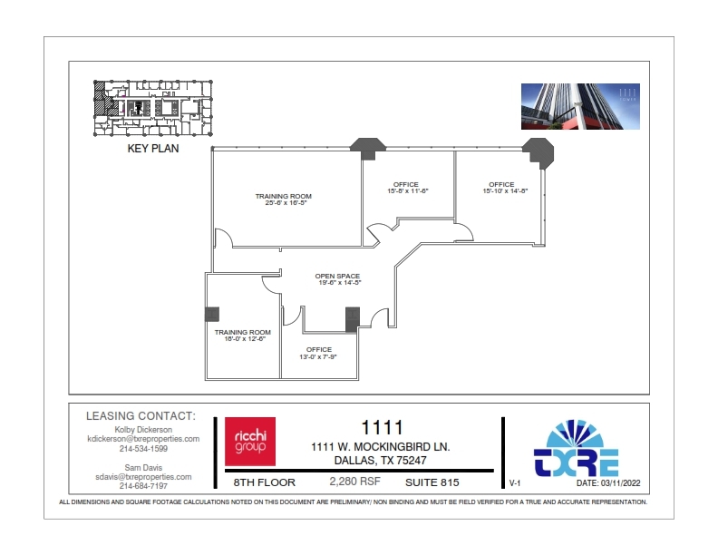 1111 W Mockingbird Ln, Dallas, TX à louer Plan d’étage- Image 1 de 1