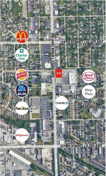 12021 S Pulaski Rd, Alsip, IL à vendre - Aérien - Image 2 de 2