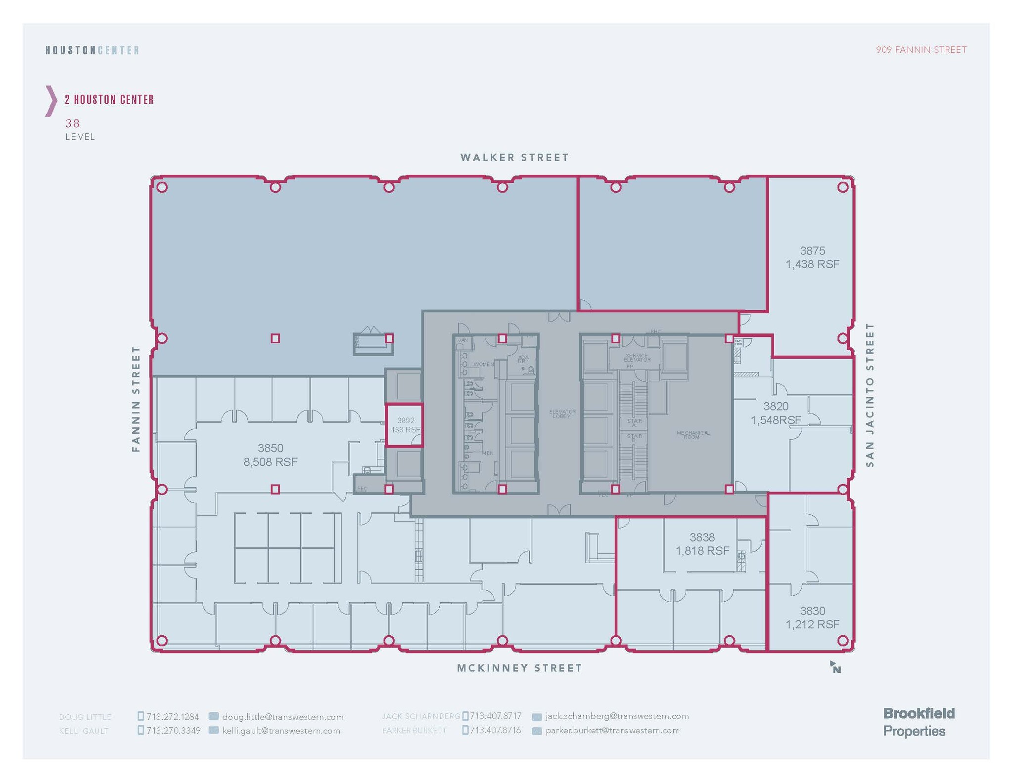 909 Fannin St, Houston, TX for lease Floor Plan- Image 1 of 2