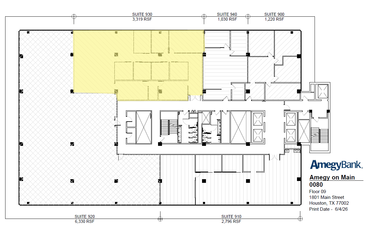 1801 Main St, Houston, TX à louer Plan d’étage- Image 1 de 1