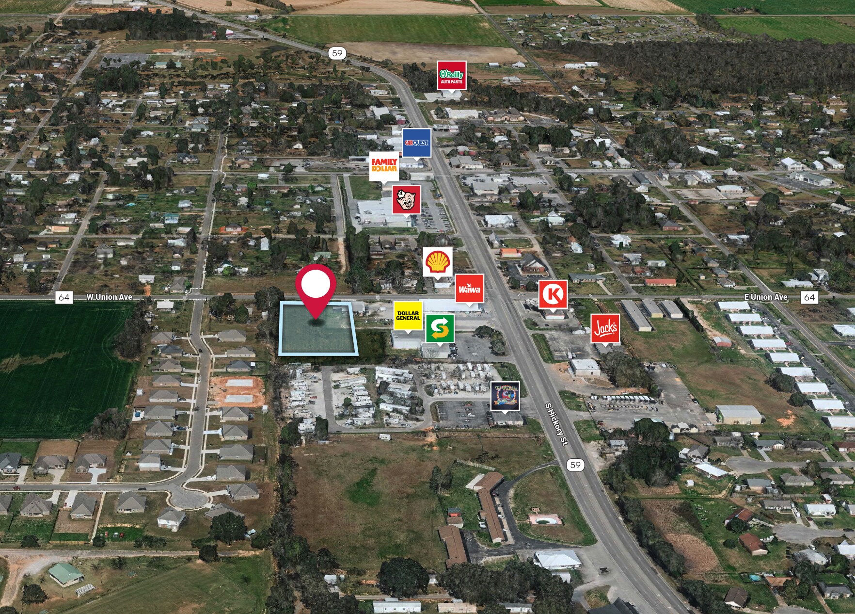 Hwy 59 Near I-10, Loxley, AL for sale Aerial- Image 1 of 5