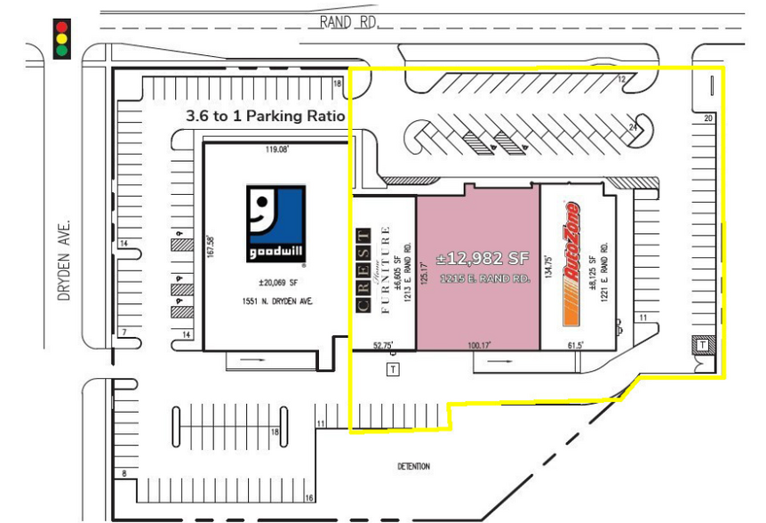 1213-1221 E Rand Rd, Arlington Heights, IL à vendre - Plan de site - Image 3 de 3