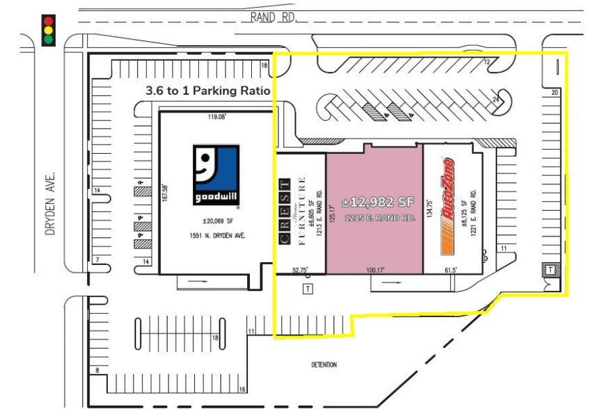 1213-1221 E Rand Rd, Arlington Heights, IL for sale - Site Plan - Image 3 of 3