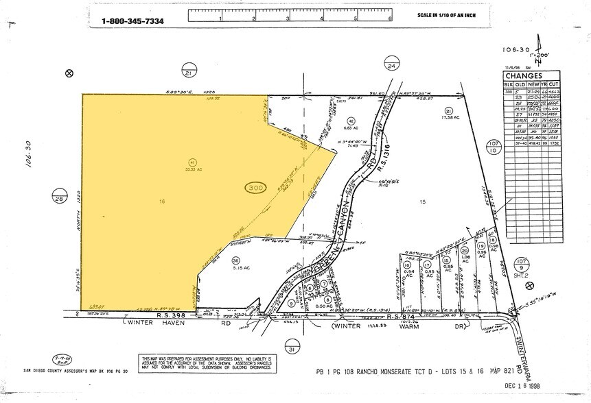 0 Winterhaven, Fallbrook, CA à vendre - Plan cadastral - Image 3 de 9