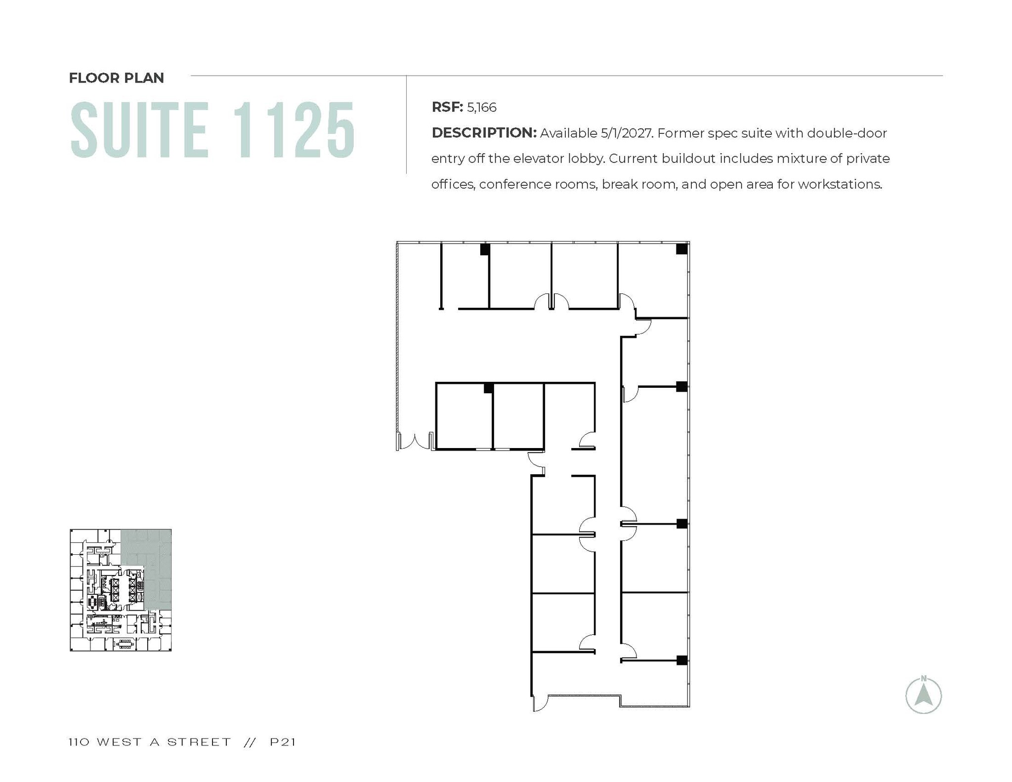 110 W A St, San Diego, CA à louer Plan d’étage- Image 1 de 1