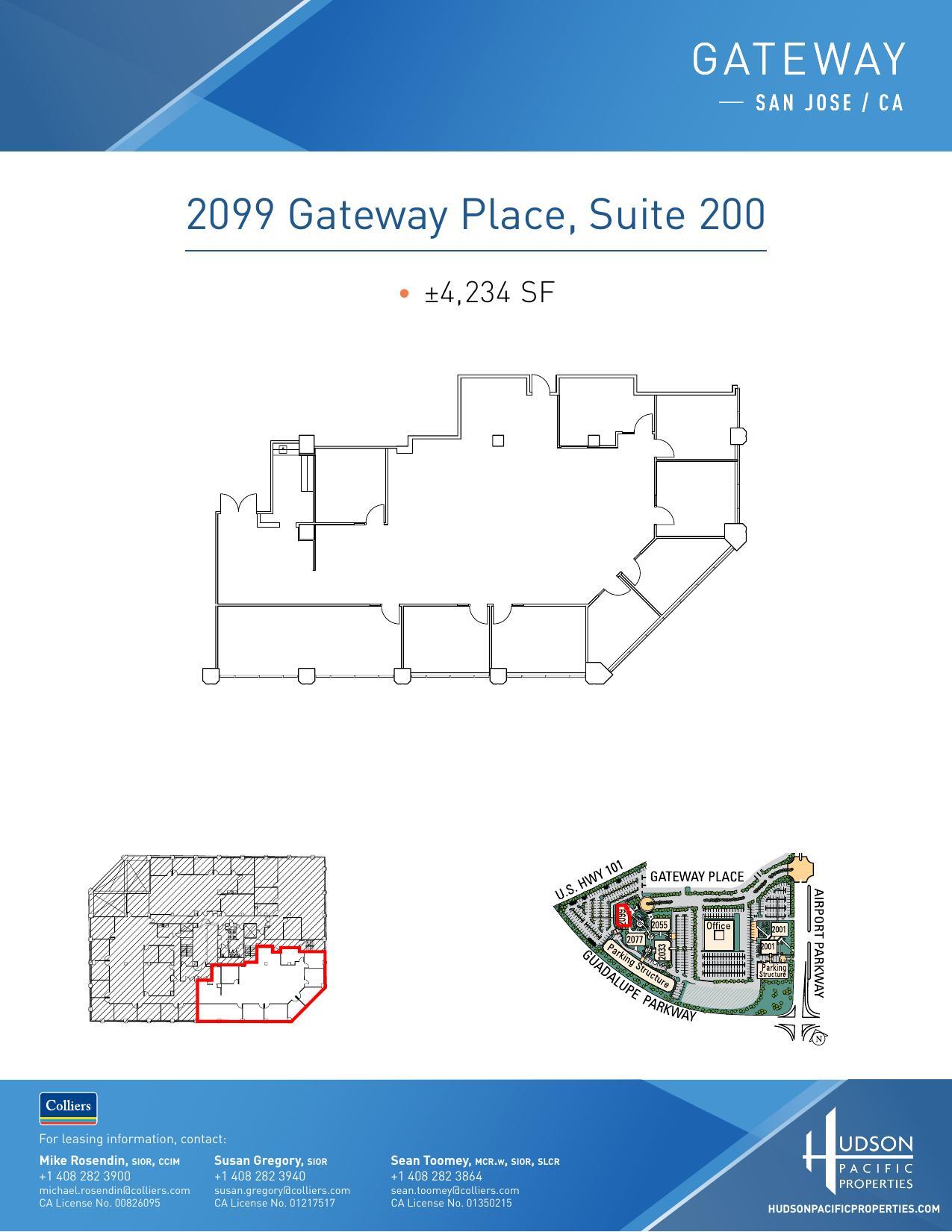 2033 Gateway Pl, San Jose, CA à louer Plan d’étage- Image 1 de 1