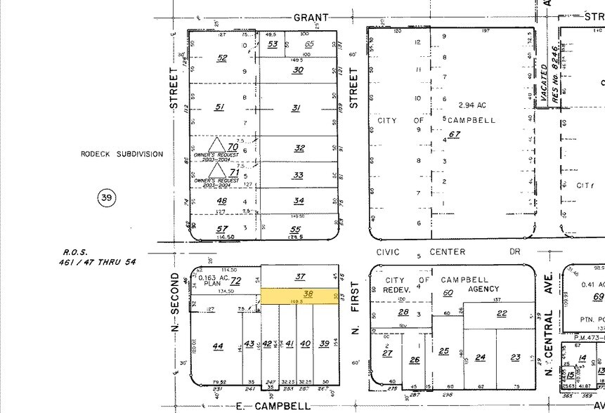 33 N 1st St, Campbell, CA à louer - Plan cadastral - Image 2 de 5
