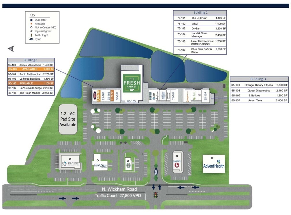 N Wickham Rd, Melbourne, FL à louer Plan d’étage- Image 1 de 1