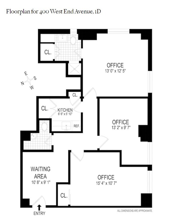 400 West End Ave, New York, NY 10024 - Unité 1D -  - Plan d  tage - Image 1 of 1