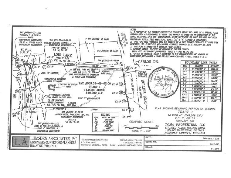 Hollins Rd, Roanoke, VA à vendre - Plan cadastral - Image 3 de 3