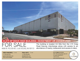 Plus de détails pour 4080 N Pecos Rd, Las Vegas, NV - Industriel à vendre