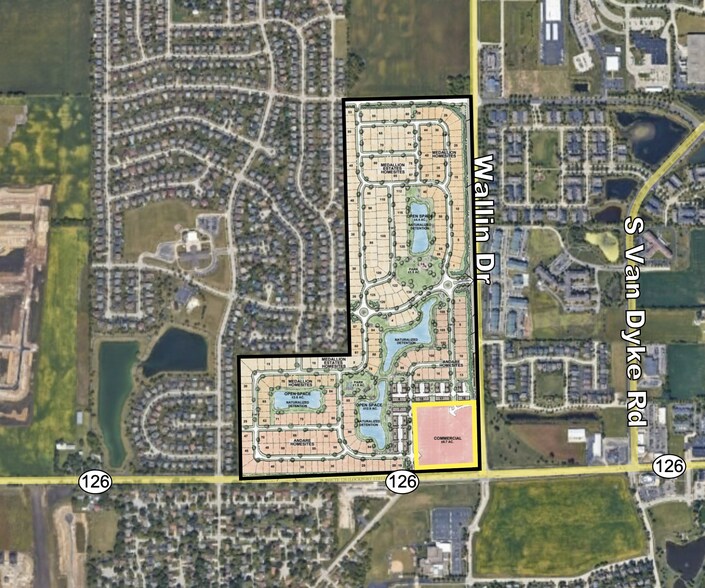 NWC of Route 126 and Wallin Drive, Plainfield, IL à vendre - Aérien - Image 3 de 3