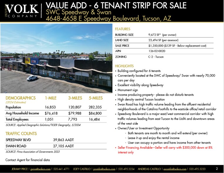4648-4658 E Speedway Blvd, Tucson, AZ à vendre - Photo du bâtiment - Image 2 de 9