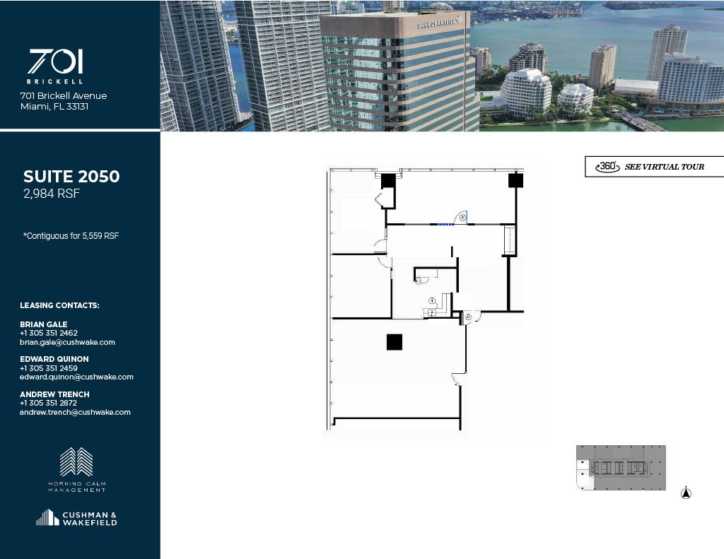 701 Brickell Ave, Miami, FL à louer Plan d’étage- Image 1 de 1