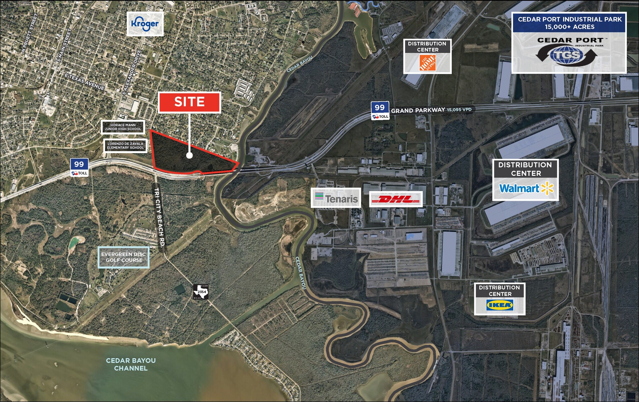 SH 99 & Tri City Beach Rd, Baytown, TX for sale Aerial- Image 1 of 3