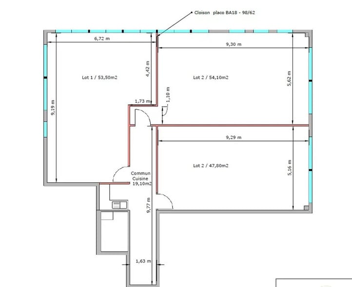 Bureau dans Aubagne à vendre - Plan d’étage - Image 3 de 6