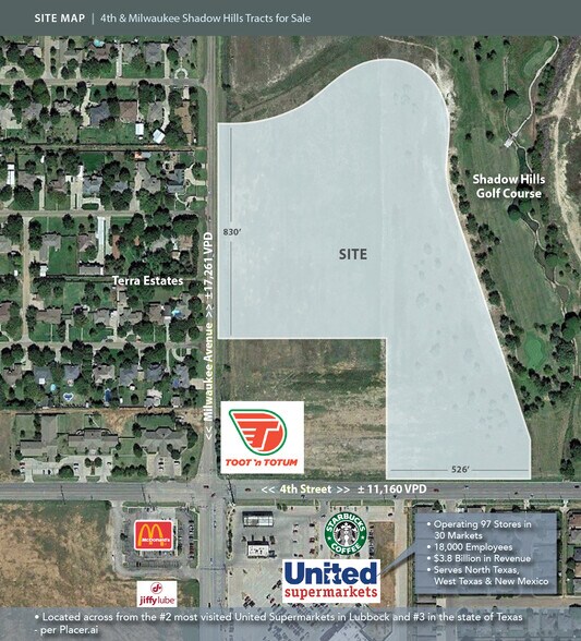 4th & Milwaukee, Ave., Lubbock, TX à vendre - Aérien - Image 2 de 9