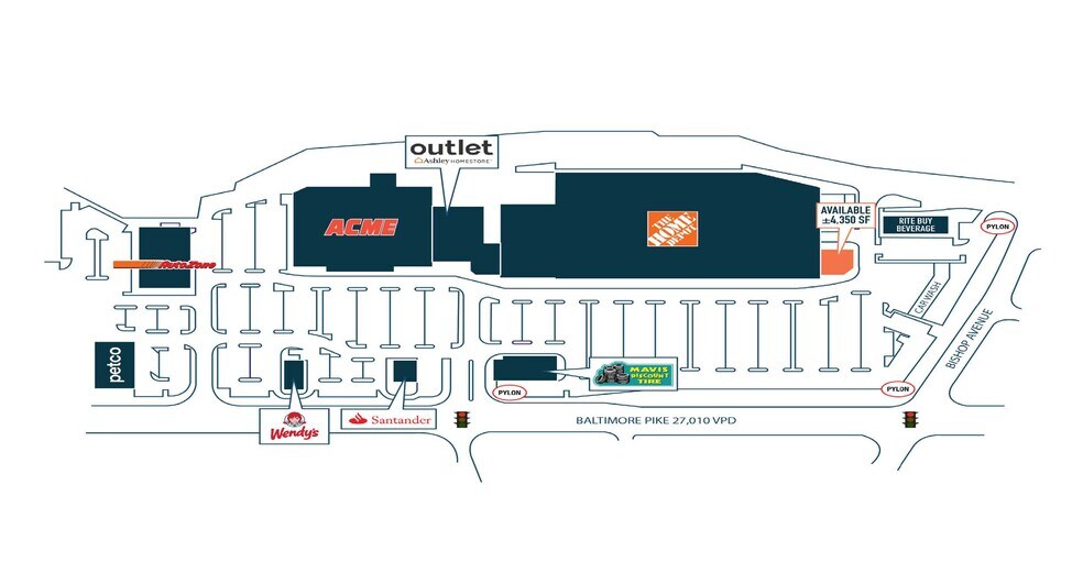 5210-5300 W Baltimore Ave, Clifton Heights, PA à louer - Plan de site - Image 2 de 2