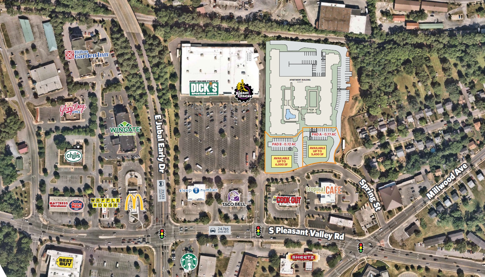 1523 S Pleasant Valley Rd, Winchester, VA for lease Aerial- Image 1 of 2