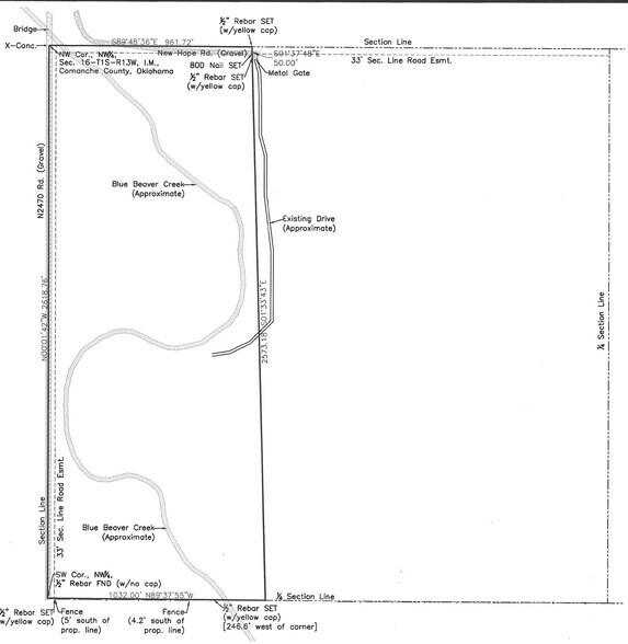SEC of SW Paint Rd & New Hope Rd, Faxon, OK à vendre - Plan cadastral - Image 2 de 2