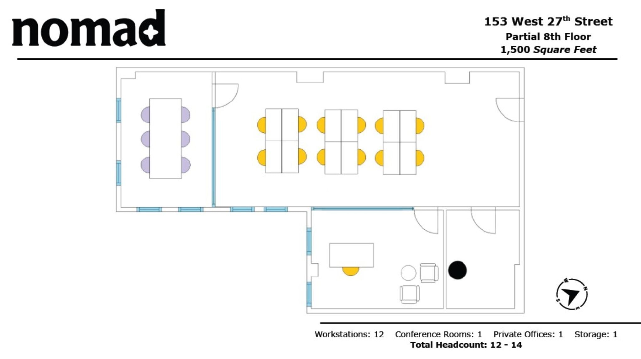 153 W 27th St, New York, NY à louer Plan d’étage- Image 1 de 5