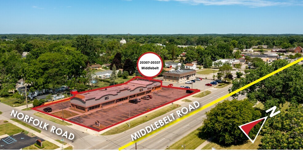 20307-20337 Middlebelt Rd, Livonia, MI for lease - Aerial - Image 3 of 4