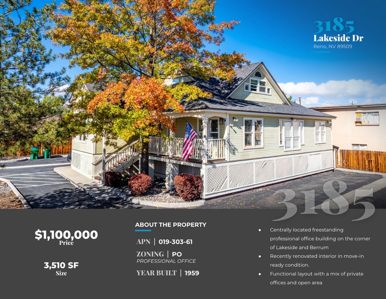 3185 Lakeside Dr, Reno, NV for sale - Building Photo - Image 2 of 17