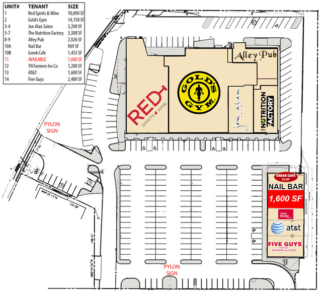 7026 Highway 70 S, Nashville, TN à louer - Plan de site - Image 2 de 2