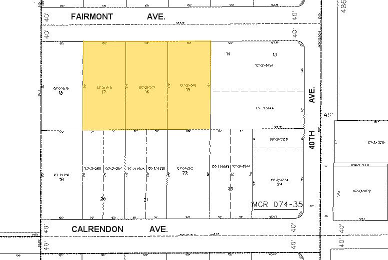 4035-4075 W Fairmount Ave, Phoenix, AZ for lease - Plat Map - Image 2 of 4