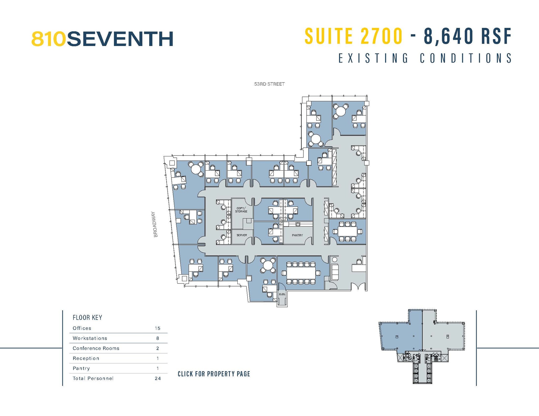 810 Seventh Ave, New York, NY à louer Plan d  tage- Image 1 de 2