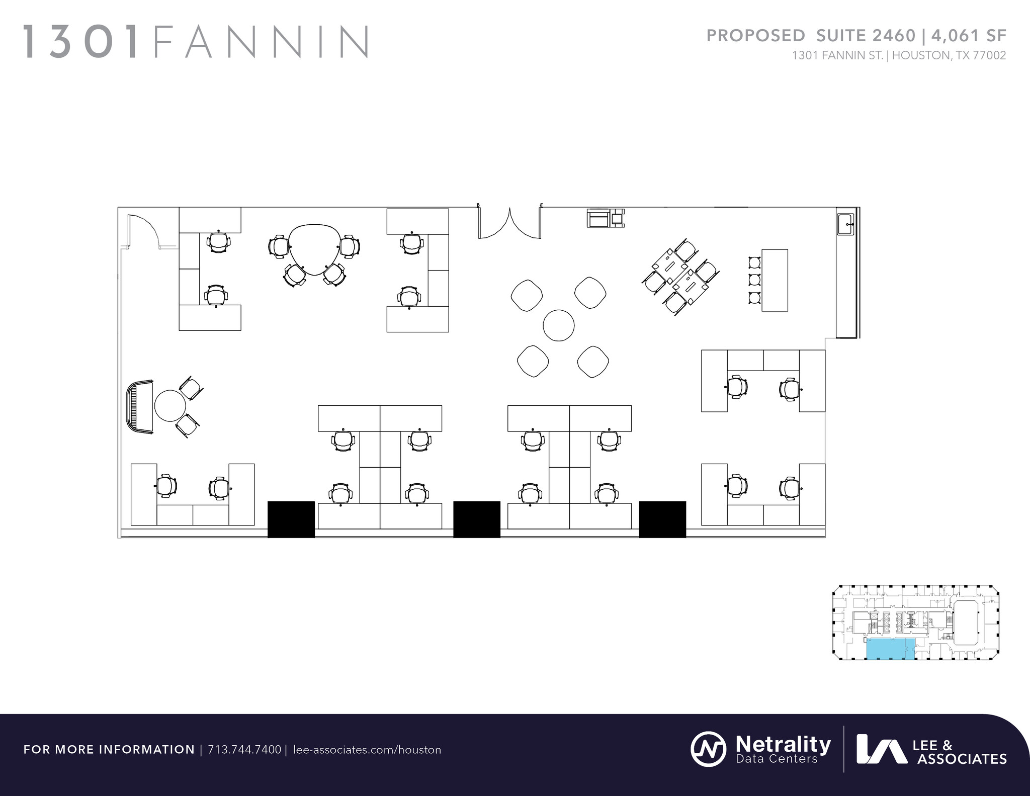 1301 Fannin St, Houston, TX à louer Plan d  tage- Image 1 de 2