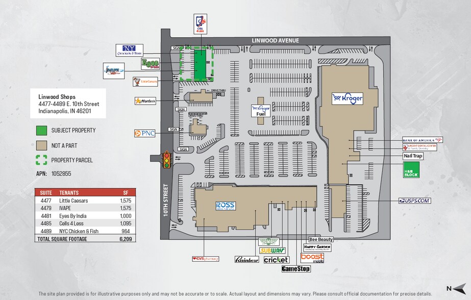 4477-4485 E 10th St, Indianapolis, IN à vendre - Photo du bâtiment - Image 2 de 5