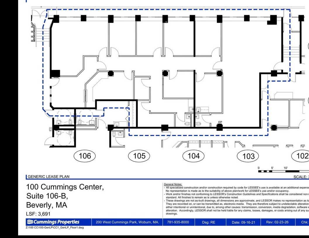 100 Cummings Ctr, Beverly, MA à louer Plan d’étage- Image 1 de 1