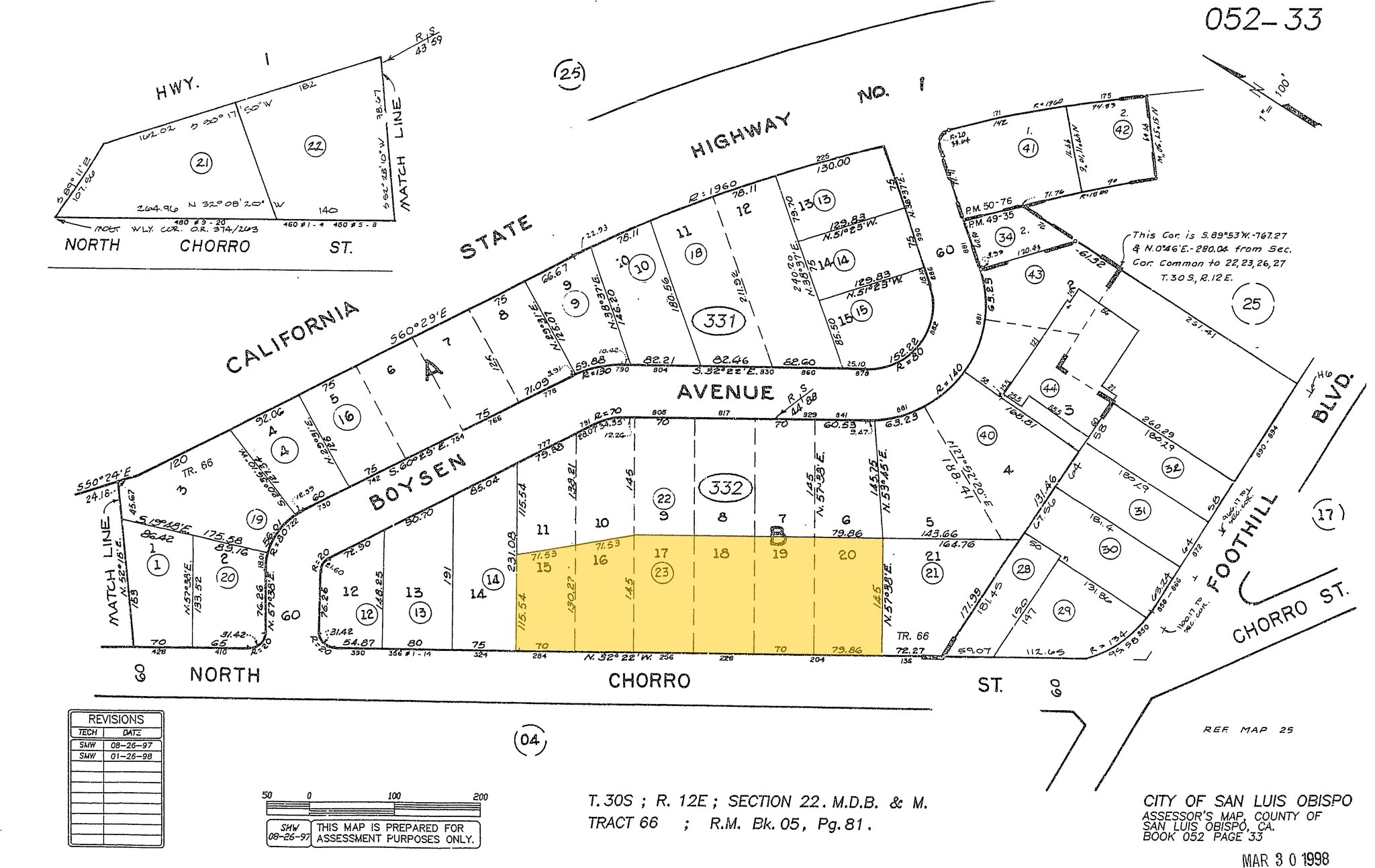 284 N Chorro St, San Luis Obispo, CA for sale Plat Map- Image 1 of 3