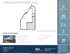 14525 Valley View Ave, Santa Fe Springs, CA for lease Floor Plan- Image 1 of 1