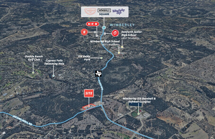 NE Corner of RM 2325 & Jacob's Well Rd, Wimberley, TX for sale - Building Photo - Image 1 of 13