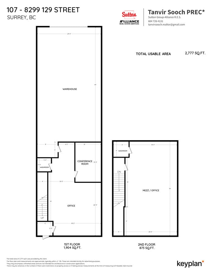 8299 129 St, Surrey, BC V3W 0A6 - Unit 107 -  - Floor Plan - Image 1 of 7