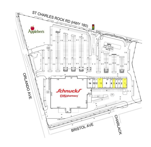 9000-9070 St. Charles Rock Rd, Saint John, MO à louer - Plan de site - Image 2 de 2