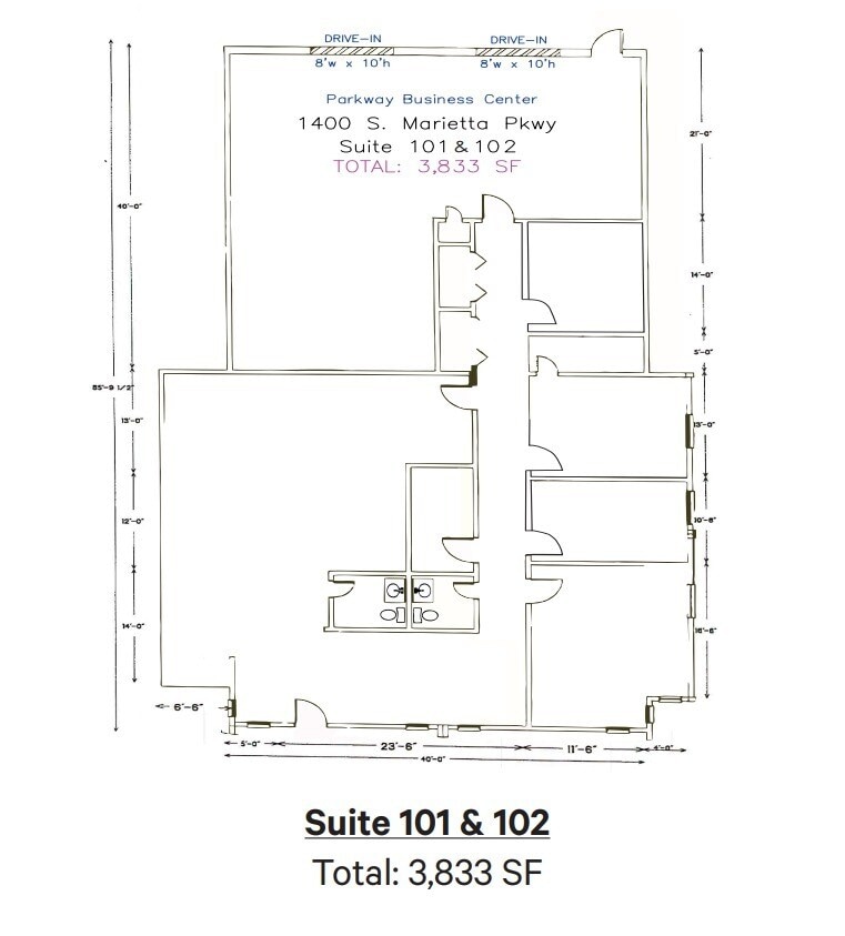 1400 S Marietta Pky SE, Marietta, GA for lease Floor Plan- Image 1 of 1