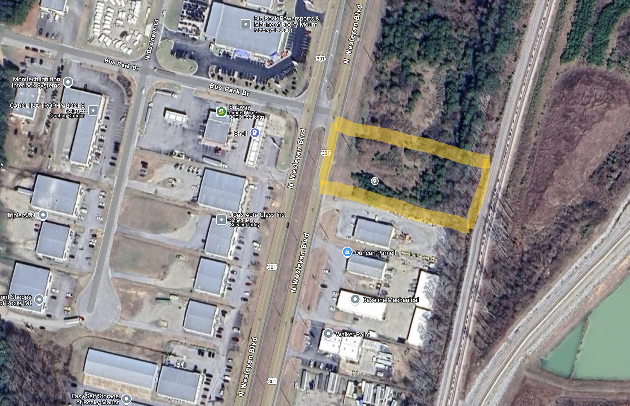 North Wesleyan Blvd, Rocky Mount, NC à vendre Aérien- Image 1 de 2
