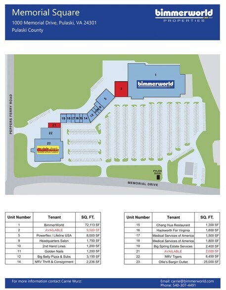 1000-1088 Memorial Dr, Pulaski, VA à louer - Autre - Image 2 de 9