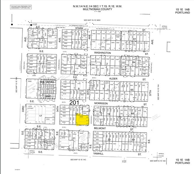 3433-3451 SE Belmont St, Portland, OR à louer - Plan cadastral - Image 2 de 2
