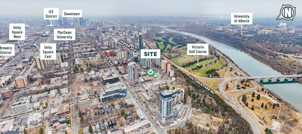 12302 Jasper Av NW, Edmonton, AB for sale - Aerial - Image 1 of 1