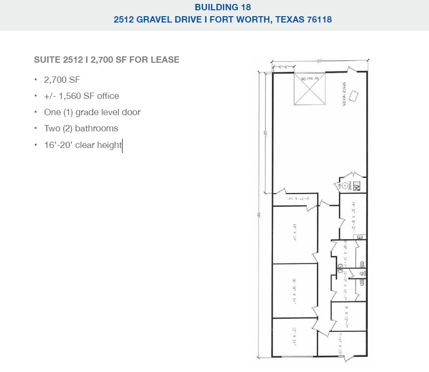 2501-2519 Gravel Dr, Fort Worth, TX for lease Floor Plan- Image 1 of 1