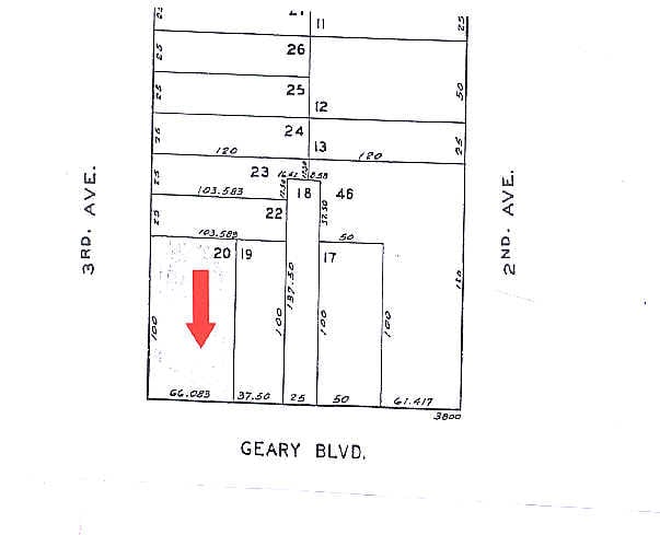 3842-3854 Geary Blvd, San Francisco, CA for sale - Plat Map - Image 2 of 2