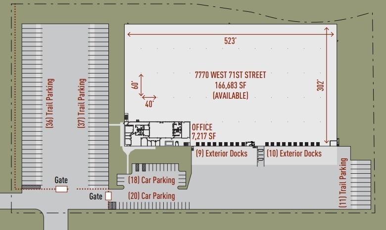 7770 W 71st St, Bridgeview, IL for lease Site Plan- Image 1 of 1