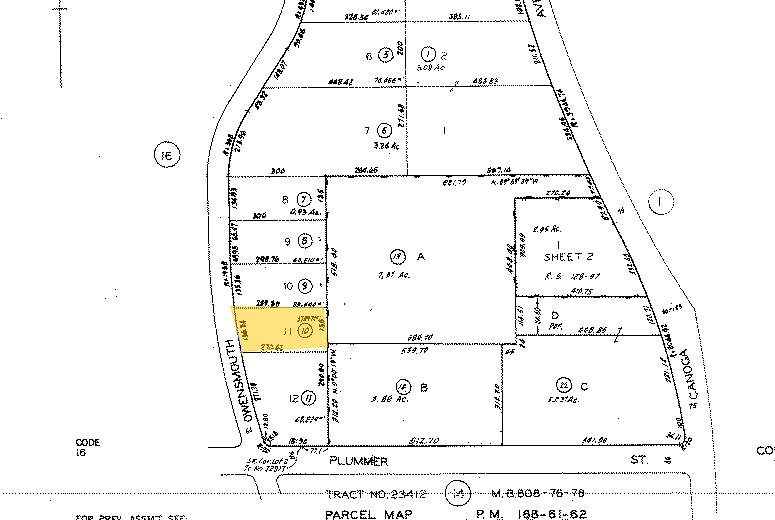 9530-9540 Owensmouth Ave, Chatsworth, CA for lease Plat Map- Image 1 of 2