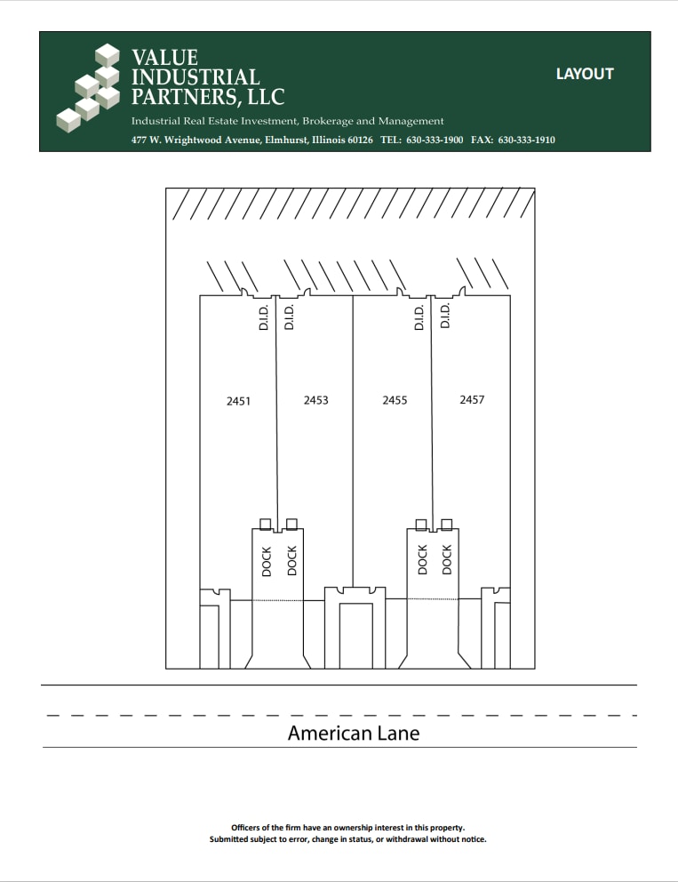 2451-2457 American Ln, Elk Grove Village, IL for lease Floor Plan- Image 1 of 2